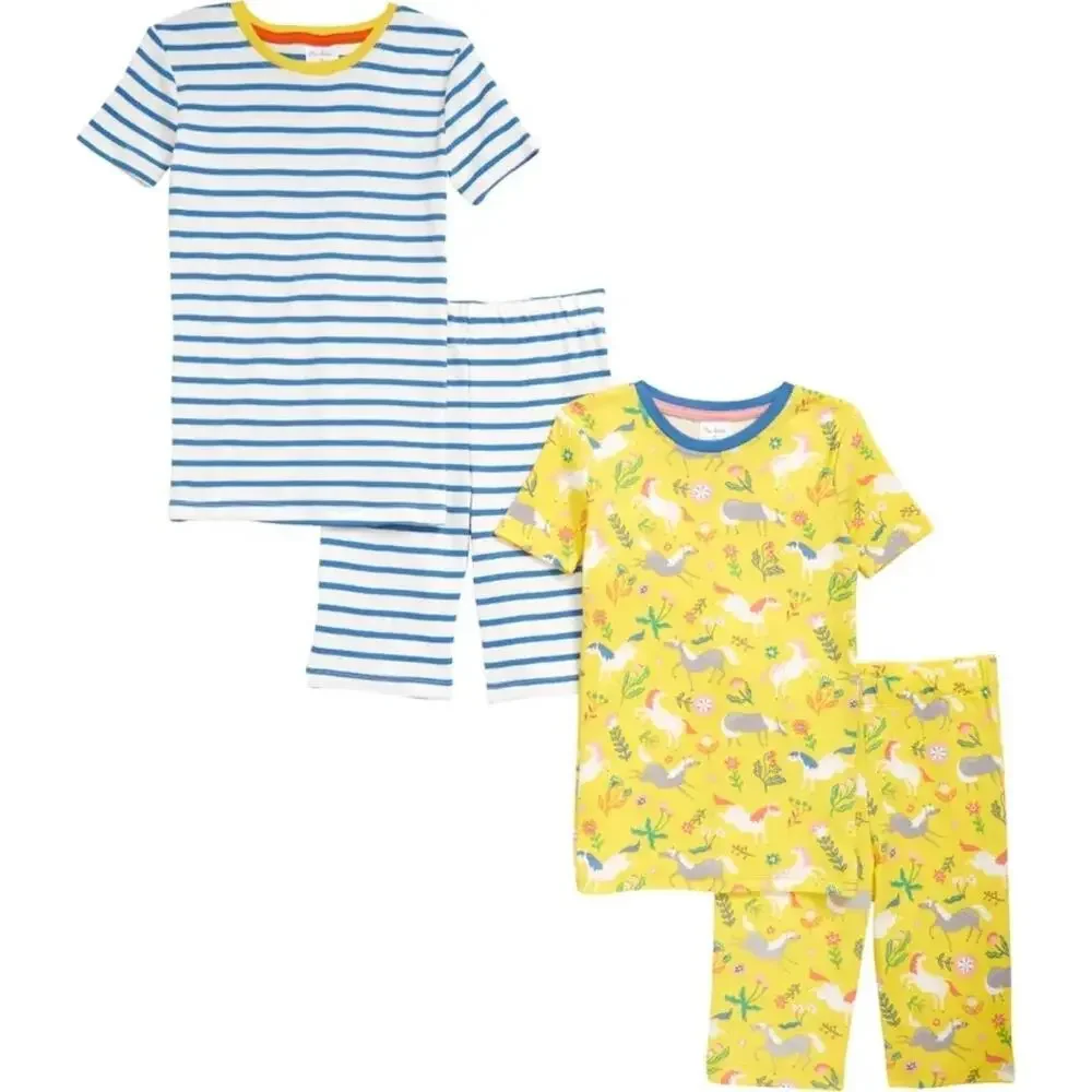 NWT❤️Mini Boden Kids' 2-Pack Two-Piece Fitted/resistant Short Pajamas sz10